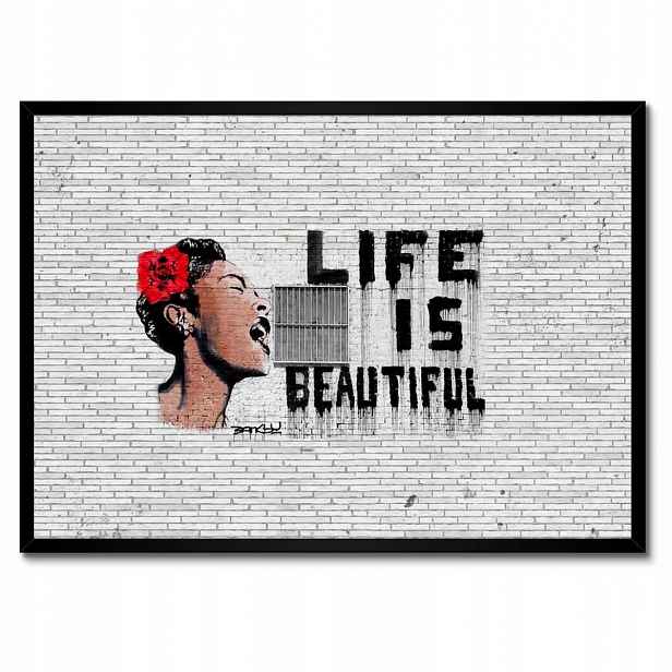 Plakáty v rámu 70x50 Banksy Life jsou krásné