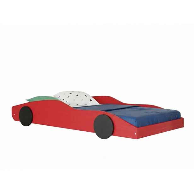 Benlemi Dětská auto postel ve tvaru sporťáku DRIFTY Zvolte barvu: Červená - černá, Zvolte rozměr: 80x180 cm