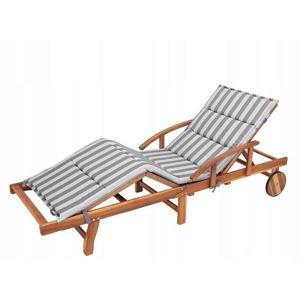 Polštář na zahradní lehátko nebo plážové lehátko 185x56x4 Popel S Popelavými Pruhy