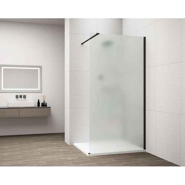Polysan Esca - Sprchová stěna Walk-In 70x210 cm, Antidrop, matné sklo/matná černá ES1170-02