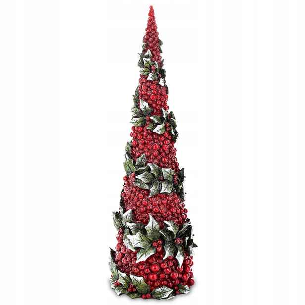 Vánoční figurka Vánoční stromek z jeřabin a cesmíny 45x15x15 cm AP169973