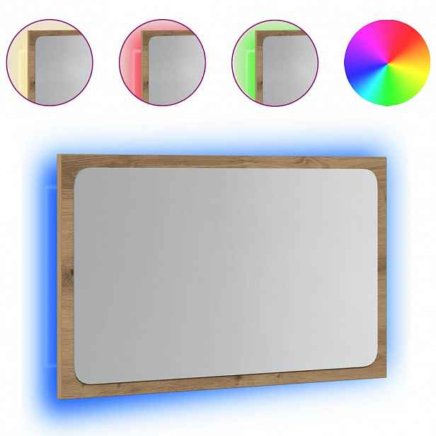vidaXL Koupelnové zrcadlo s LED osvětlením dub artisan 60x8,5x38 cm