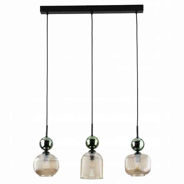 Závěsné Stropní Svítidlo Sophia Zelená 3xE14 90 cm Sklo Glamour Tk Lighting