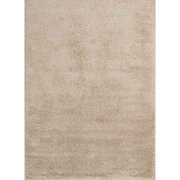 Béžový tlustý koberec typu shaggy do obývacího pokoje nebo ložnice, 80 x 150 cm