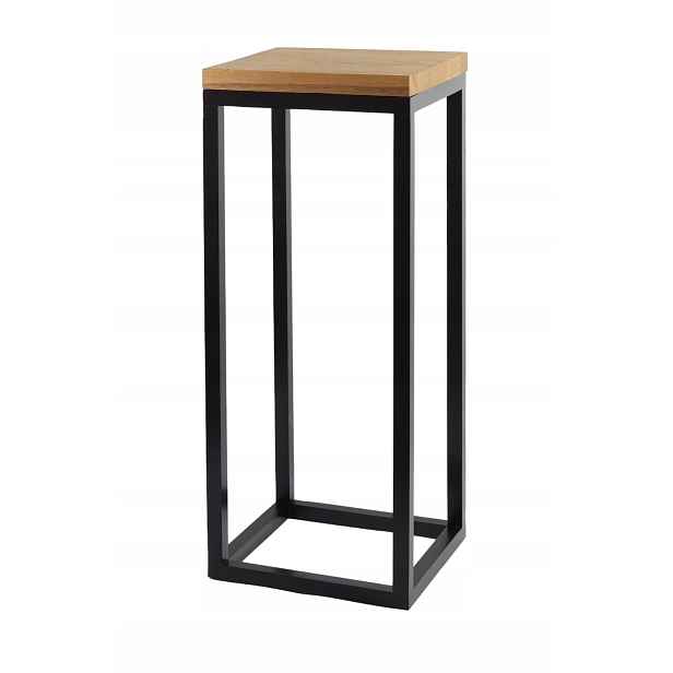 Dřevěný stojan na květiny, velký stojan na květiny, 62 cm, dubový