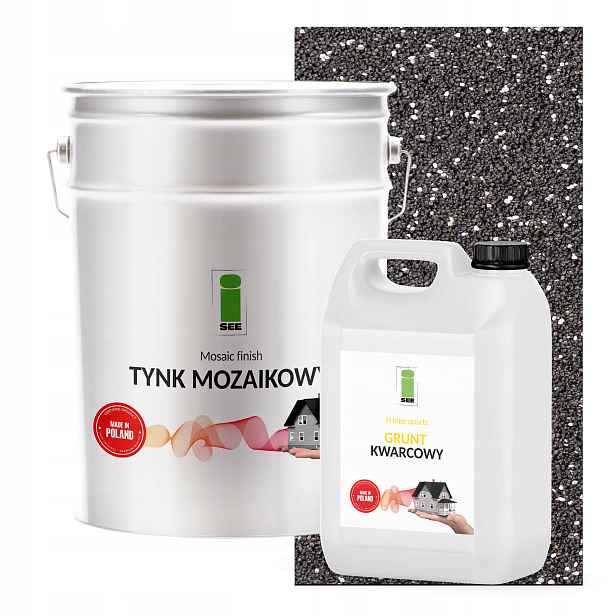 Mozaiková Omítka Černá S Bílou Barvou Podklad V Barvě 25 Kg Set Na 6,6 m2