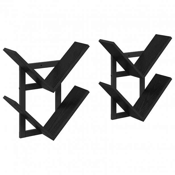 vidaXL Nástěnná floating polička 2 ks Černý dub 43 x 15 x 47 cm
