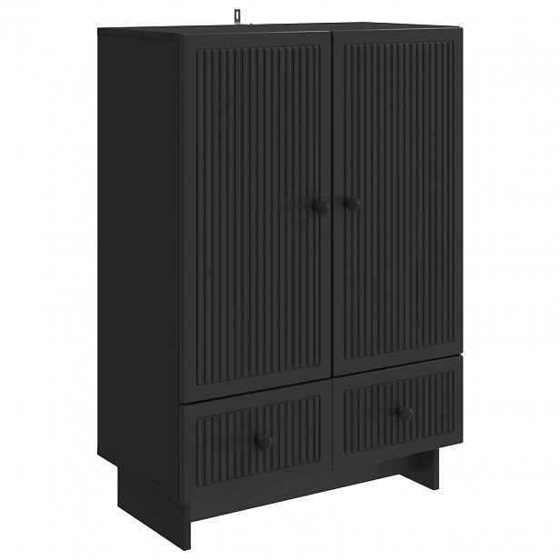 vidaXL Servírovací skříň Černý 66 x 34,5 x 95 cm Dřevěný materiál