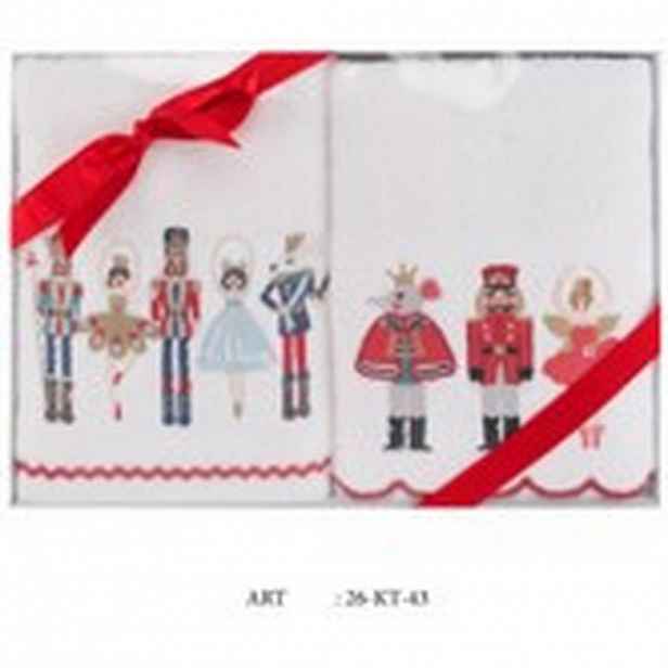 X-Mas SADA RUČNÍKŮ A OSUŠEK, 40/60 cm, bílá