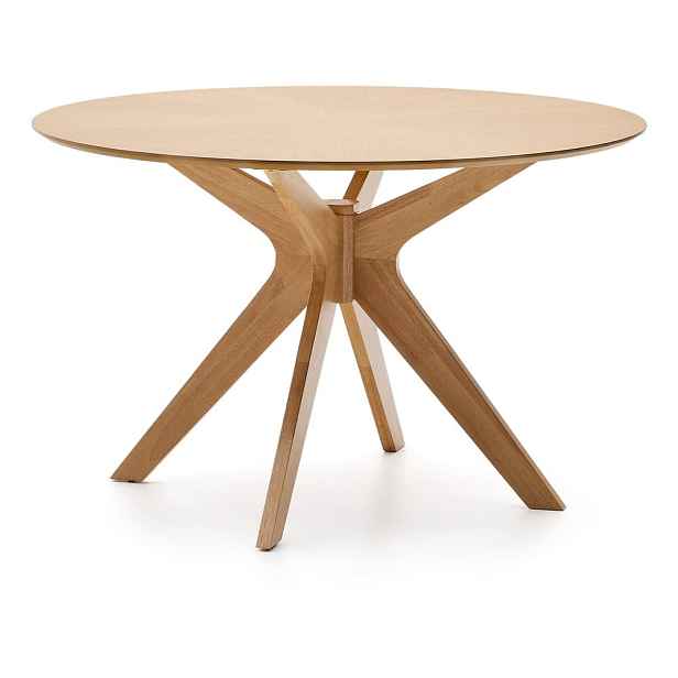 Kulatý jídelní stůl s deskou v dubovém dekoru ø 120 cm Naanim – Kave Home