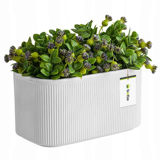 Květináč keramický obal Bílý 25,5 cm V13,5 cm Lesklý Moderní Styl