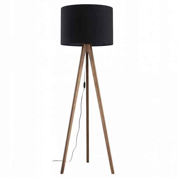 Podlahová Lampa Grand Ořech Abażur Černá 1XE27 stojací lampa vysoká loft
