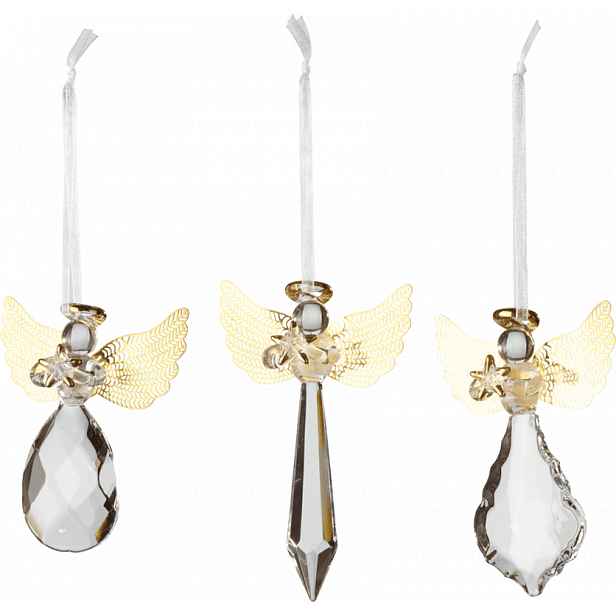 Villeroy & Boch Winter Collage Accessoires sklenění vánoční andělé, sada 3 ks