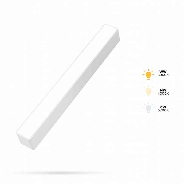 Bílý lineární reflektor Flood 10W Slim Track FiberFLEX 48VDC 3CCT 3/4/6K
