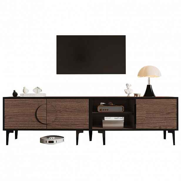 FLIEKS KOMODA POD TELEVIZI 180 × 35 × 49 cm Ořech 2 Dveře