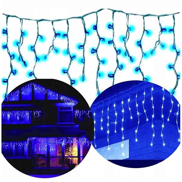 Lampičky Vánoční Rampouchy 500 Led Modrá Světýlka Opona