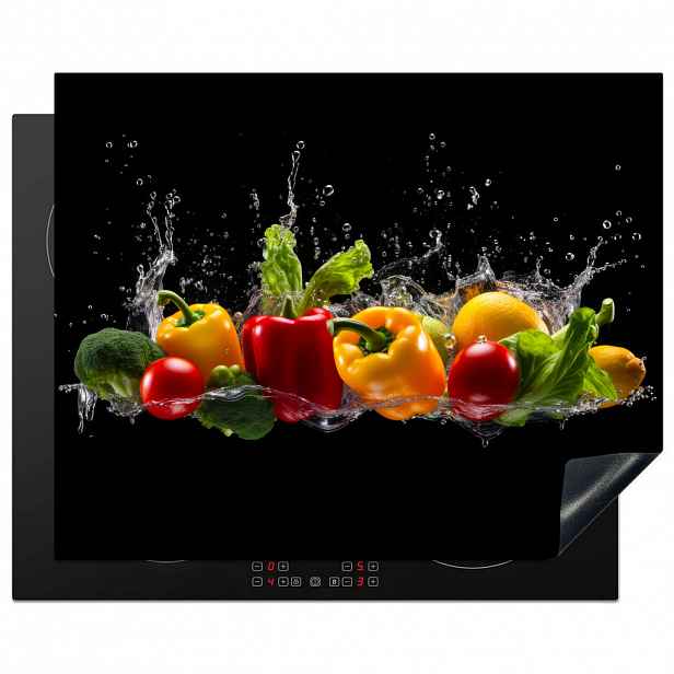 MuchoWow KRYT NA INDUKČNÍ DESKU Sladká paprika - Vodní - Zeleninová - Černá 65x52 cm