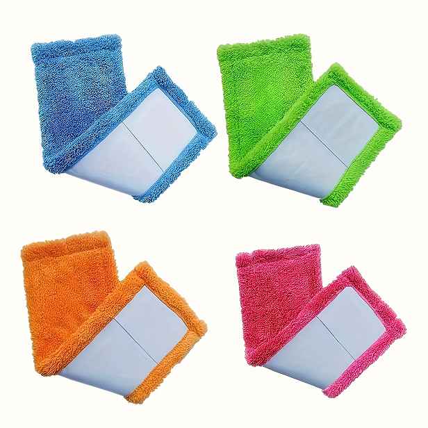 TEMU 4 Korálové Fleece Mopy - Vysoce Absorpční a Odolné Podložky Kompatibilní pro Domácí Úklid s Standardními Rukojeťmi Mopu. Různé Balení Vhodné pro