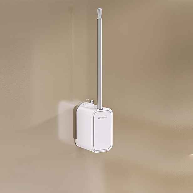 TEMU Sada přísavkových nástěnných WC kartáčů, instalace bez vrtání s vysokou adsorpcí, prodloužená rukojeť bez mrtvých koutů, nástroj na čištění