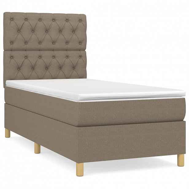 vidaXL Box spring postel s matrací taupe 80x200 cm textil