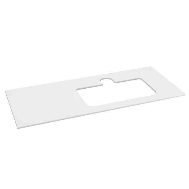 Sapho BRAHEA deska rockstone s otvorem 121x51,5cm (30+90cm), pravá, bílá mat
