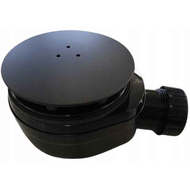 Sifon pro sprchovou vaničku 90 mm Černý Nízký čištěný shora