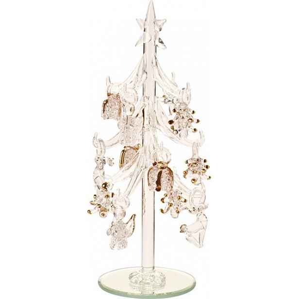 Villeroy & Boch Winter Collage Accessoires skleněný vánoční stromek s ozdobami, 20 cm