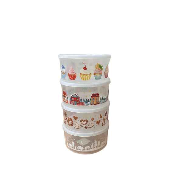 box 2,50l vánoční, 5motivů, d20x10,2cm, plast