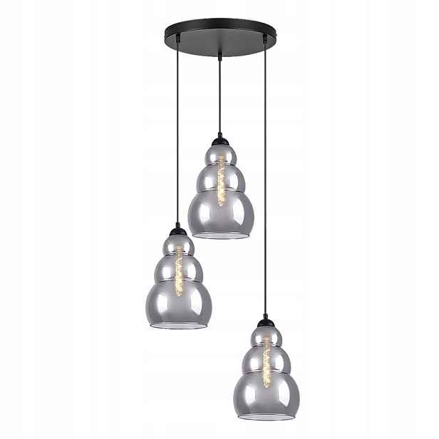Kouřová trojitá závěsná lampa Salvatore do obývacího pokoje jídelny nad stůl