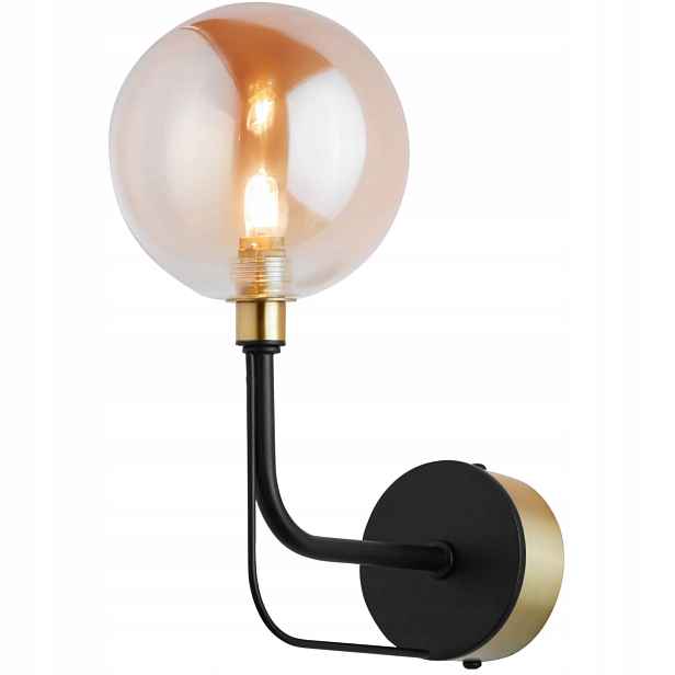 Nástěnná lampa, černá zlatá nástěnná lampa, koule do kuchyně jídelny pokoje Eris