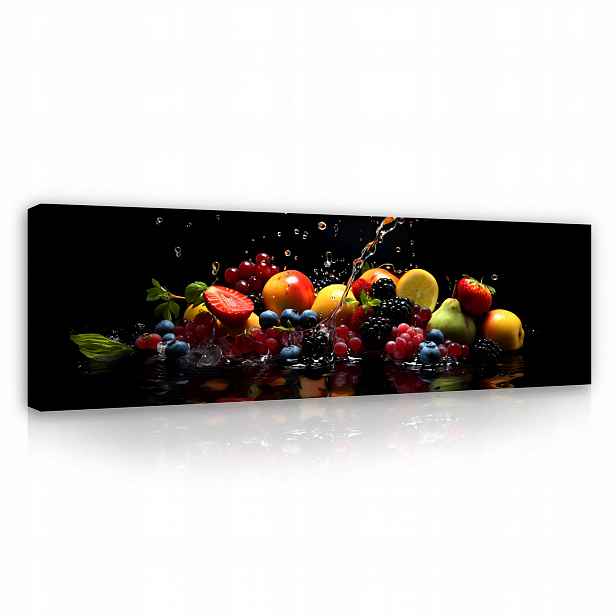 Obraz do Kuchyně Ovoce Voda Černý Moderní Na Plátně na Zeď 145x45