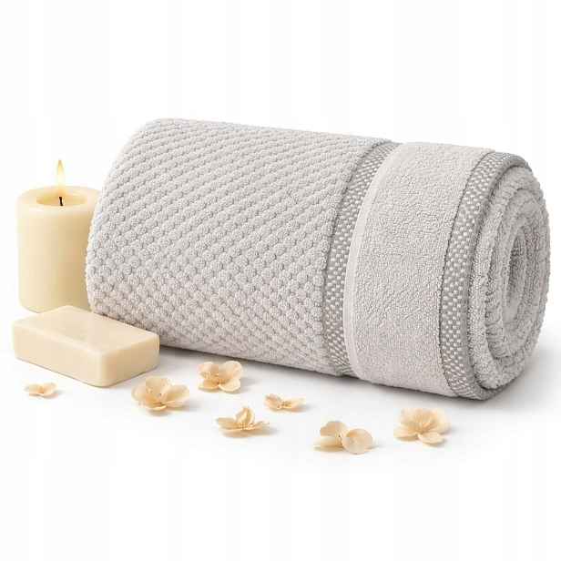 Ručník šedý stříbrný 70x140 nadýchaný savý měkký elegantní 540 g/m2