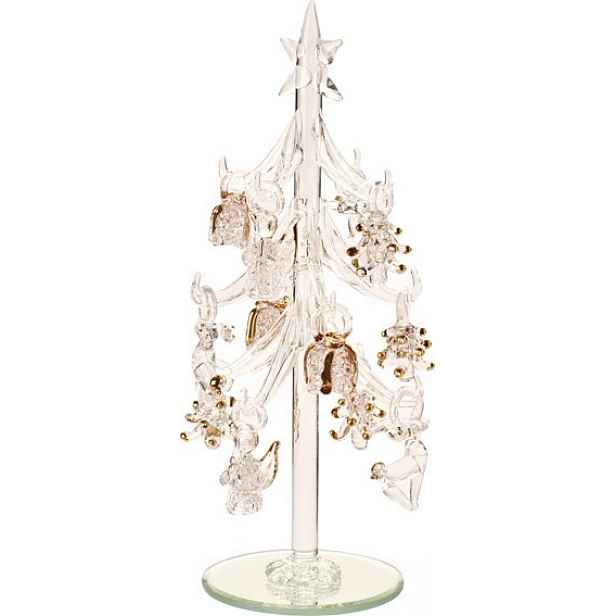 Villeroy & Boch Winter Collage Accessoires skleněný vánoční stromek s ozdobami, 20 cm