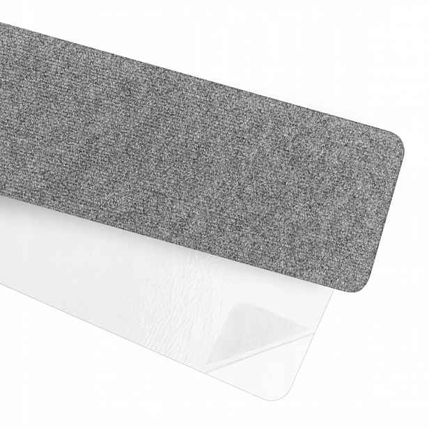 Schodišťový koberec samolepicí, protiskluzový, rovný 76 x 20 cm, šedý 15 ks