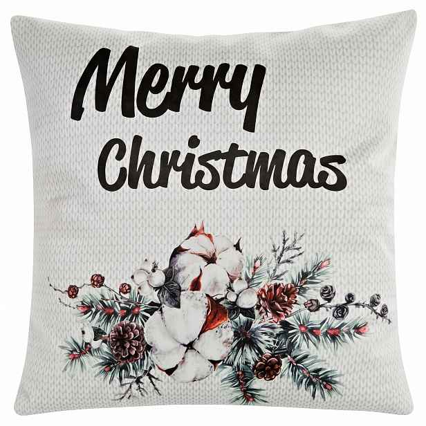 Vánoční povlak na polštář NATALE SW 01 bílá 45x45 cm