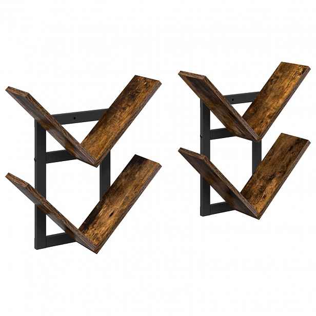 vidaXL Nástěnná floating polička 2 ks Kouřový dub 43 x 15 x 47 cm
