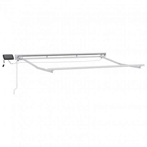 vidaXL Manual Awning Frame with Solar LED 3 x 2,5 m Bílá