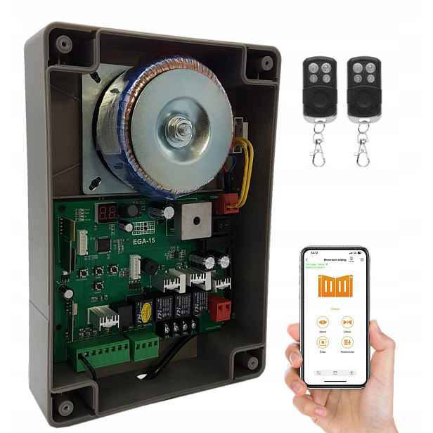 Ovládací jednotka pro 24V křídlové brány s WiFi a Bluetooth 2 ovladače