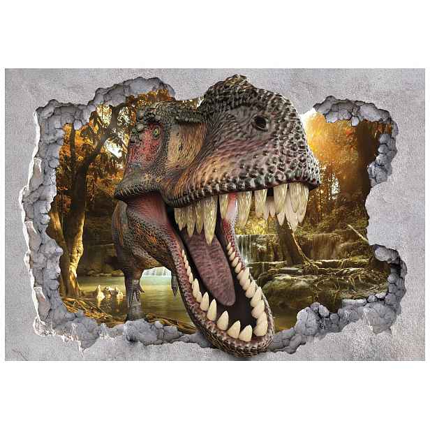 Vliesová fototapeta Tyranosaurus Rex džungle vodopád 400x280 lepidlo