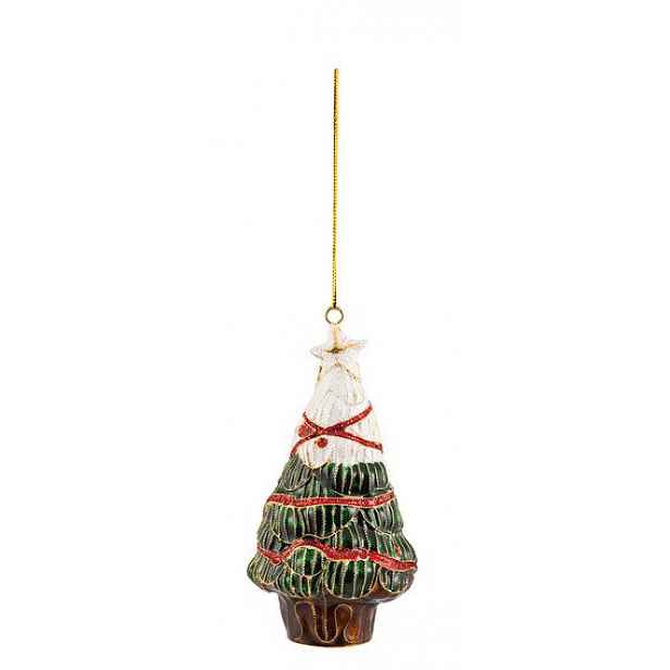 Villeroy & Boch Winter Collage Accessoires kovová závěsná dekorace, stromek, 12 cm