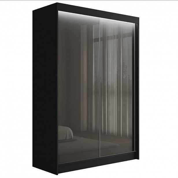 ALTDECOR ŠATNÍ SKŘÍŇ PEKA s LED – 120 cm – černá|šedá