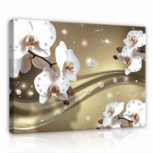 Obraz Do Ložnice Orchidej Květiny Diamanty Na Plátně Stěna Velký 100x70