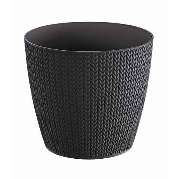 Prosperplast Květináč Wheaty antracit, varianta 25,8 cm