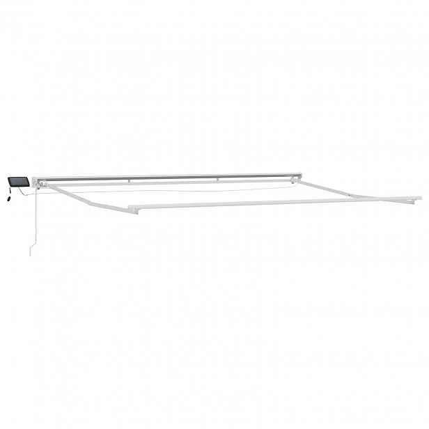 vidaXL Manual Awning Frame with Solar LED 4 x 3 m Bílá