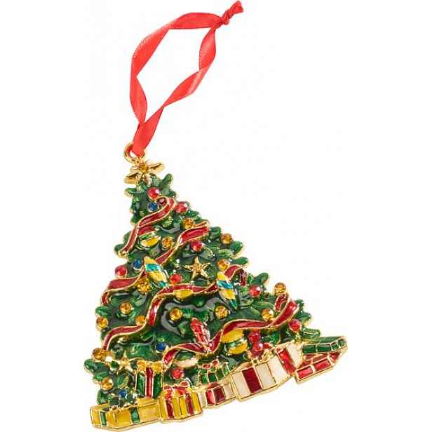 Villeroy & Boch Winter Collage Accessoires kovová závěsná dekorace, stromek, 12 cm