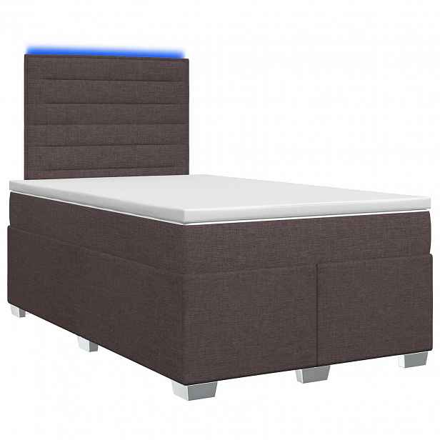 vidaXL Postel boxspring s matrací Tmavě hnědá 120 x 200 cm Textil