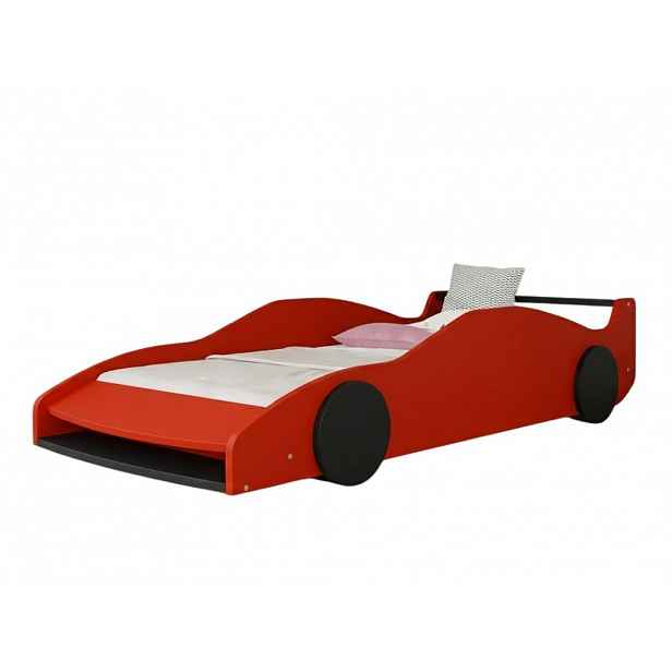 Benlemi Dětská auto postel ve tvaru FERRARI F40 80x160 cm Zvolte barvu: Červená - černá