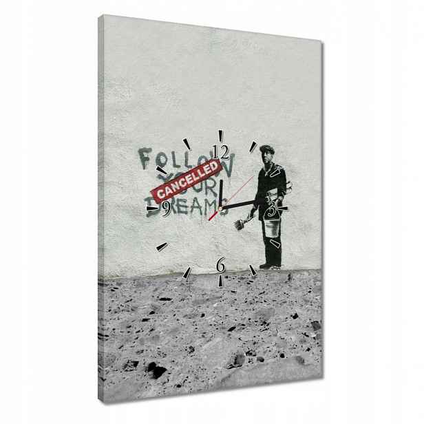 Hodiny 40x60 Banksy Follow Your Dreams