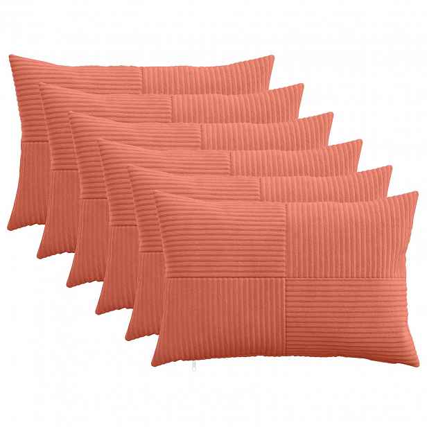 vidaXL Povlak na polštář 6 pcs ALMELO Červená oranžová 50 x 75 cm