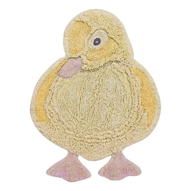 Žlutý pratelný ručně tkaný bavlněný dětský koberec 95x120 cm Ducky – Lorena Canals